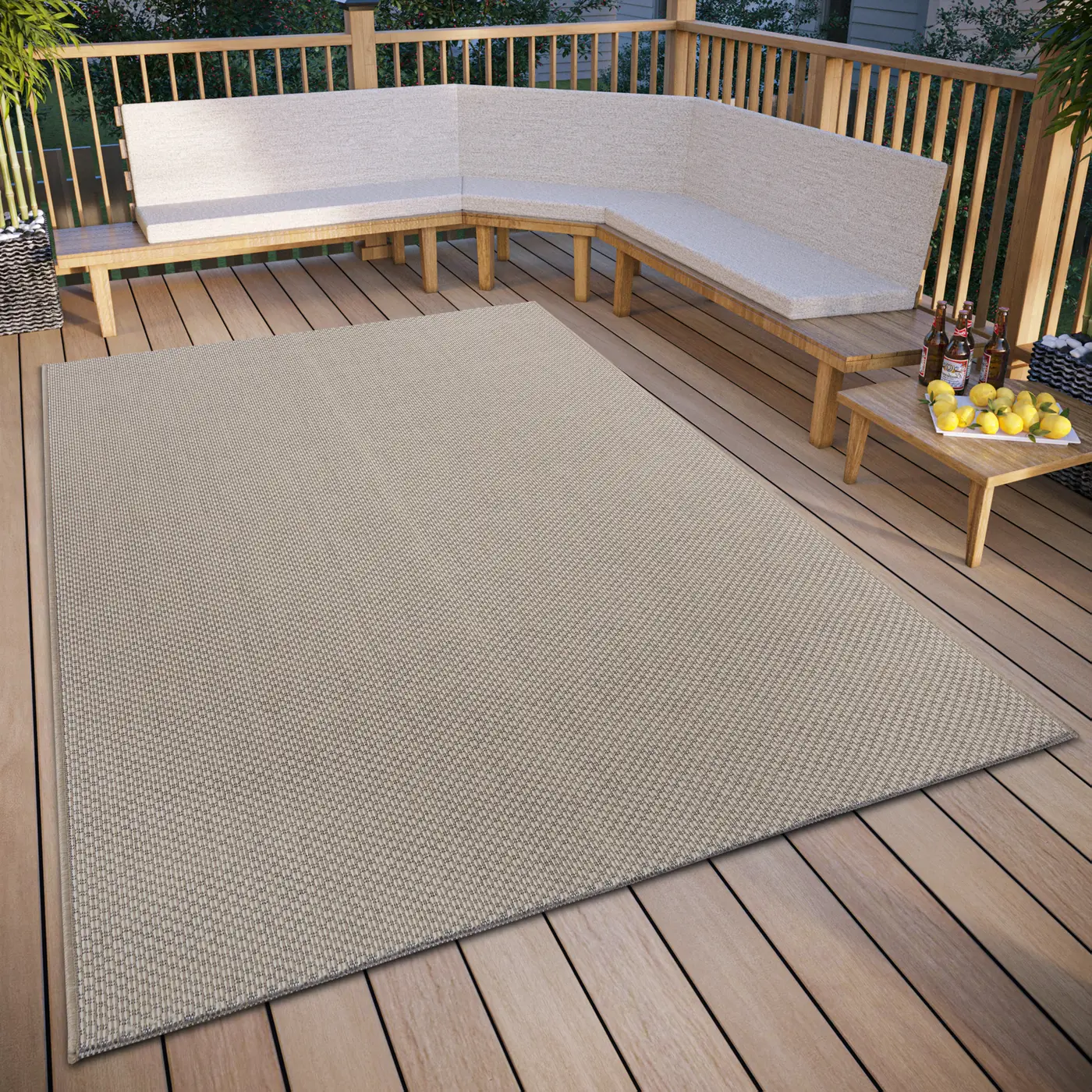 Hanse Home Clyde In- und Outdoor Teppich Pure Beige – Ansicht 2