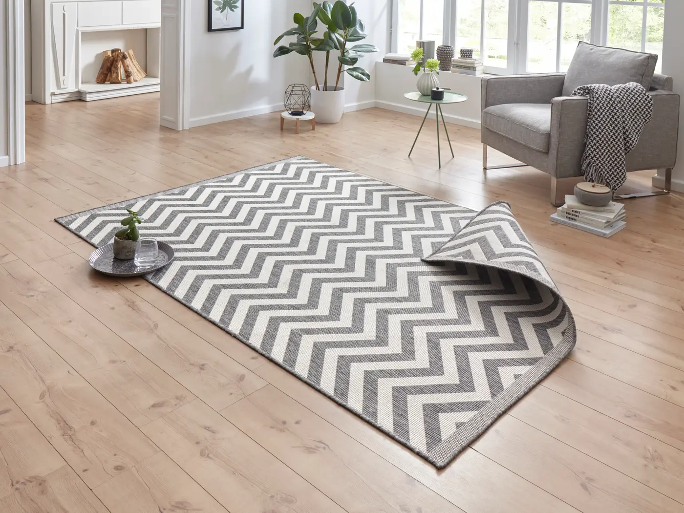 Hanse Home Twin Supreme In- & Outdoor Wendeteppich Palma Grau – Ansicht 2