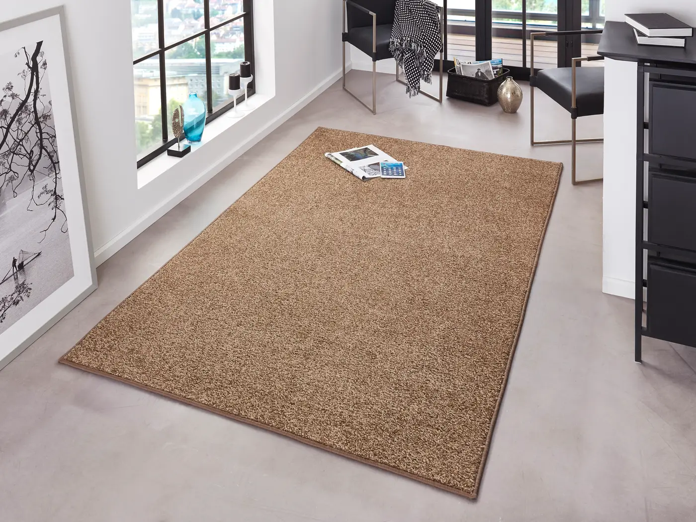 Hanse Home Pure Kurzflor Teppich Pure Braun – Ansicht 2