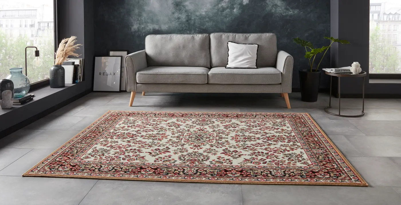 Hanse Home 005 Kurzflor Teppich Design Senfgelb Creme – Ansicht 2