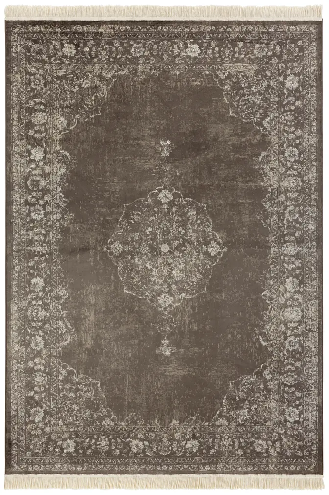 Hanse Home Naveh Kurzflor Teppich Oriental Vintage Medallion Schwarz
