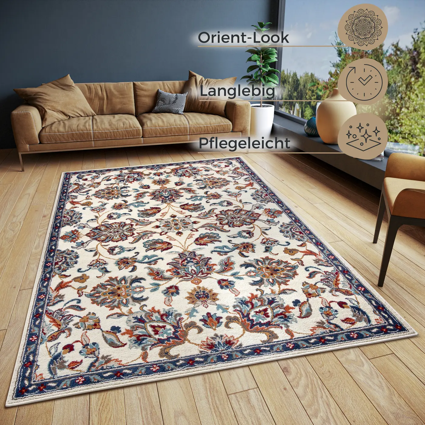 Hanse Home Orient Teppich Caracci Creme Multifarben – Ansicht 3