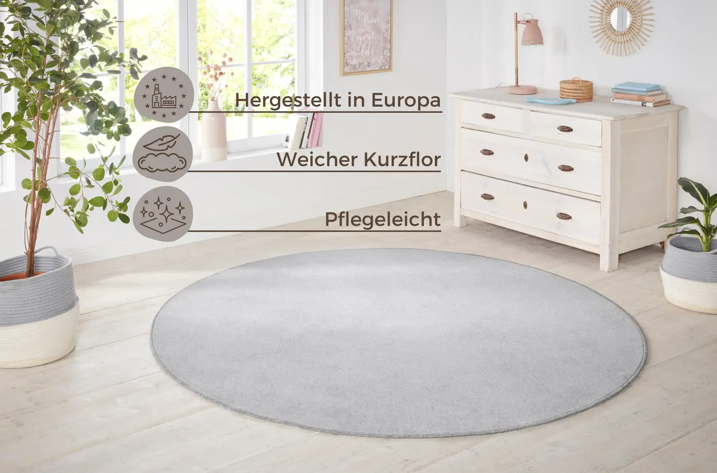 Hanse Home Nasty Teppich Rund Nasty Silber – Ansicht 3