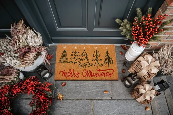 Hanse Startseite Mischen Sie Mats Fußmatte Kokosnüsse Fünf Weihnachten Bäume