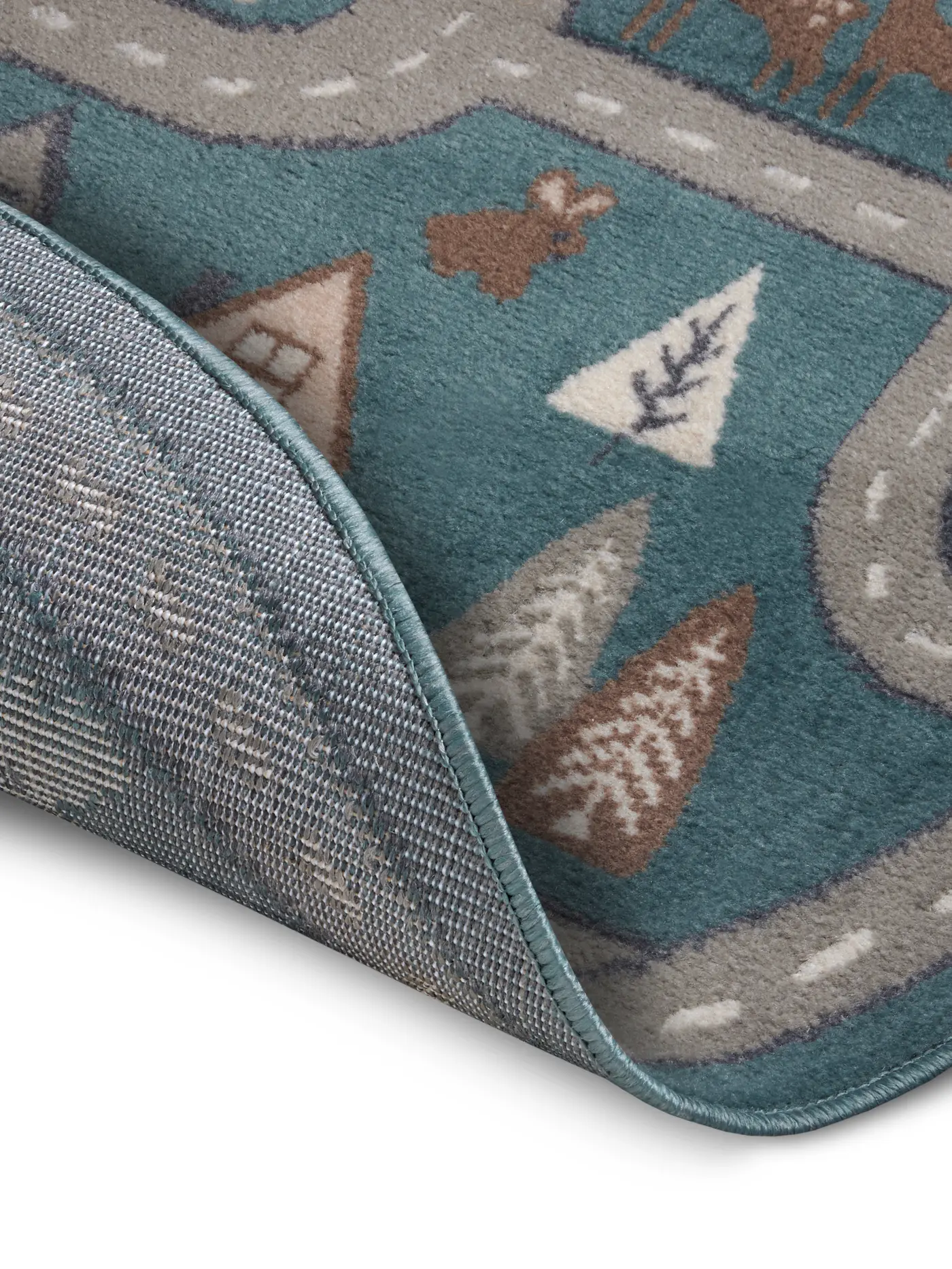 Hanse Home Adventures Kinderteppich Rund Streets Grün Grau – Ansicht 3