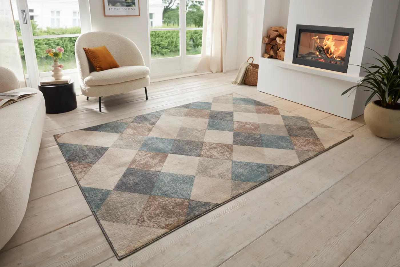 Hanse Home Terrain Designer Kurzflor Teppich Bakke Creme – Ansicht 2