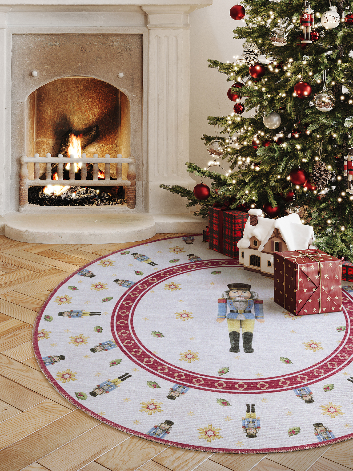 Villeroy & Boch Toy’s Delight Limited Edition Design Teppich Rund Nutcracker Creme Rot