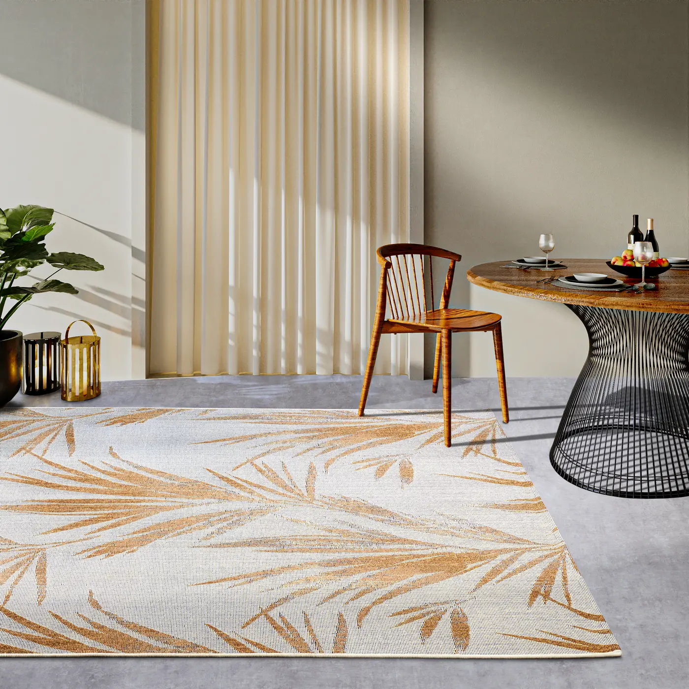 Villeroy & Boch 1767 In- & Outdoor Teppich Leonie Creme Gold – Ansicht 2