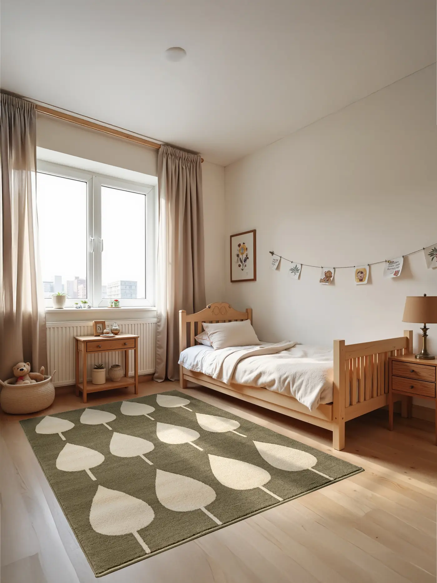 Hanse Home Adventures Kinderteppich Lovely Leaves Grün Creme – Ansicht 2