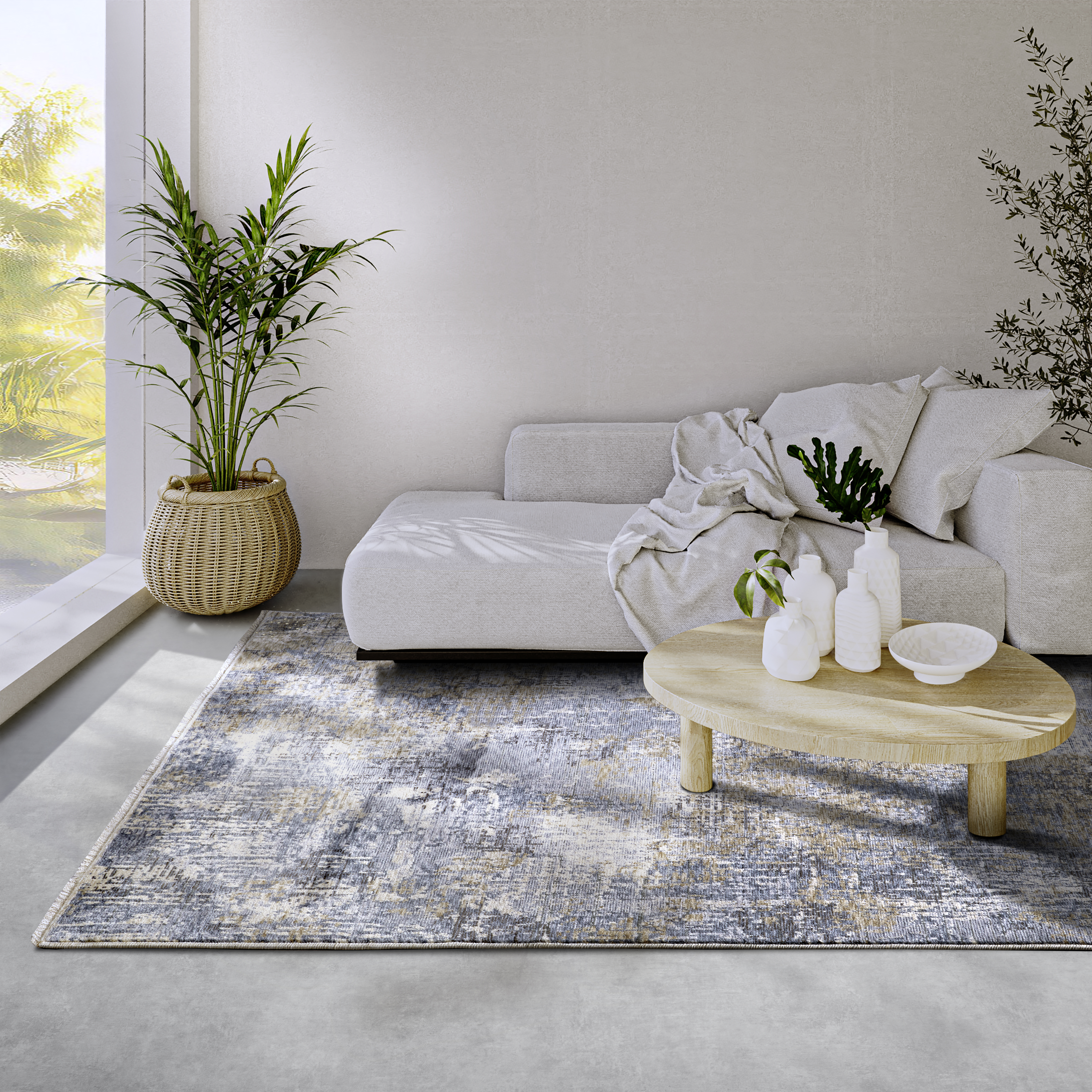 Villeroy & Boch 1871 Kurzflor Teppich Joseph Blau Creme