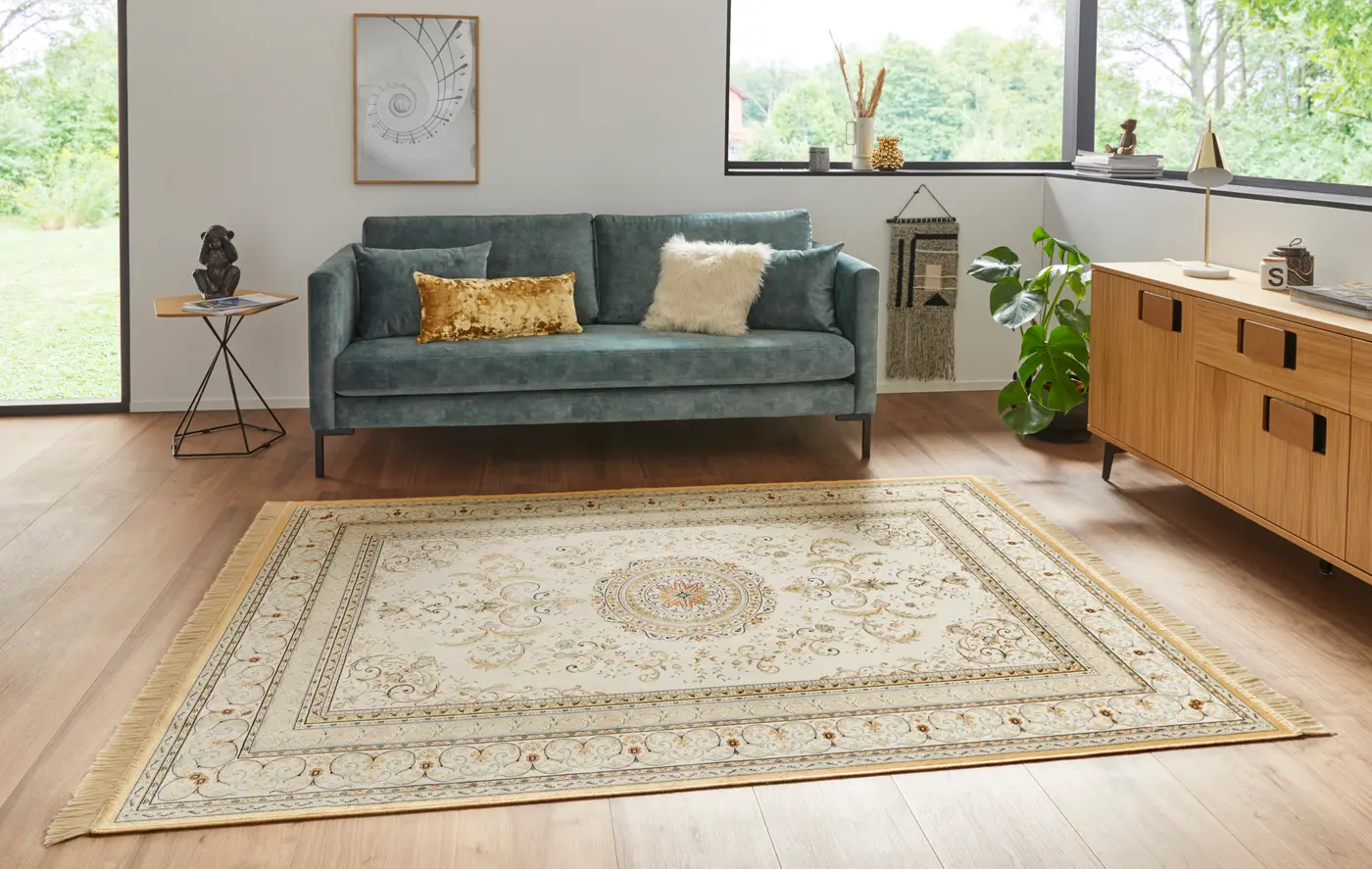 Hanse Home Naveh Kurzflor Teppich Antik Negar Creme – Ansicht 2