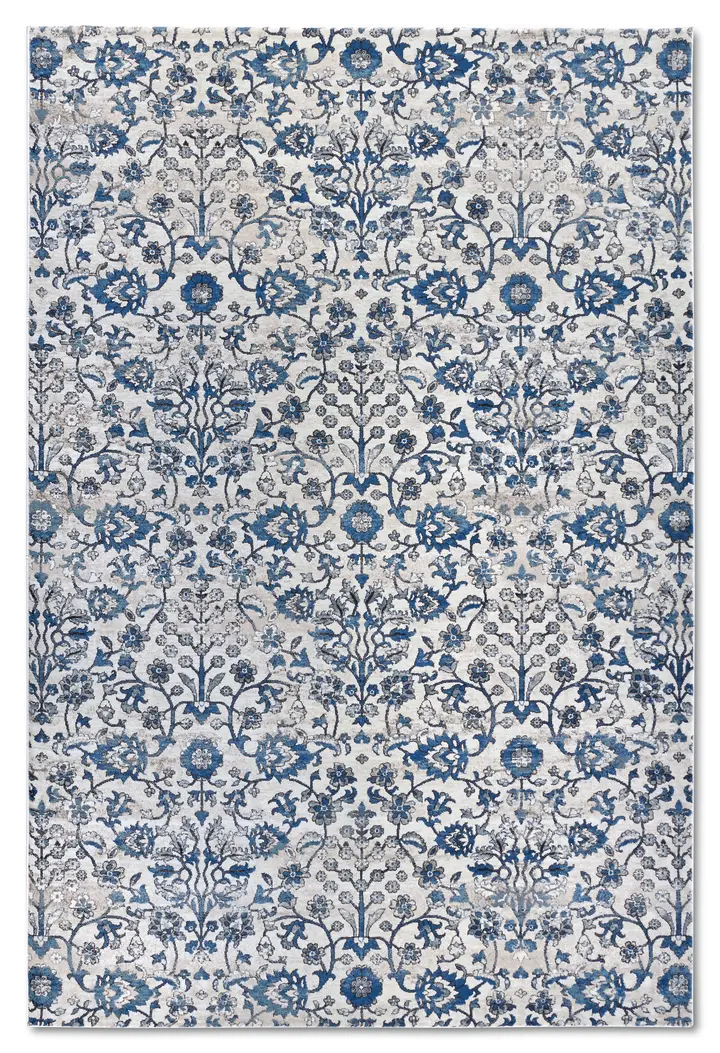 Villeroy & Boch 1869 Kurzflor Teppich Ernest Creme Blau