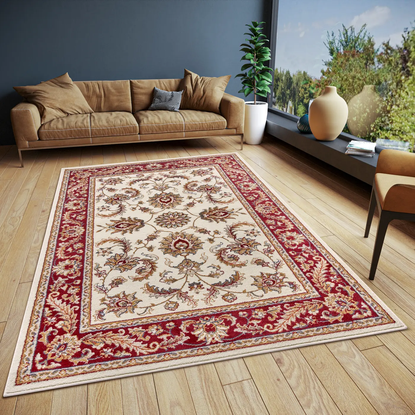 Hanse Home Orient Teppich Reni Creme Rot – Ansicht 2