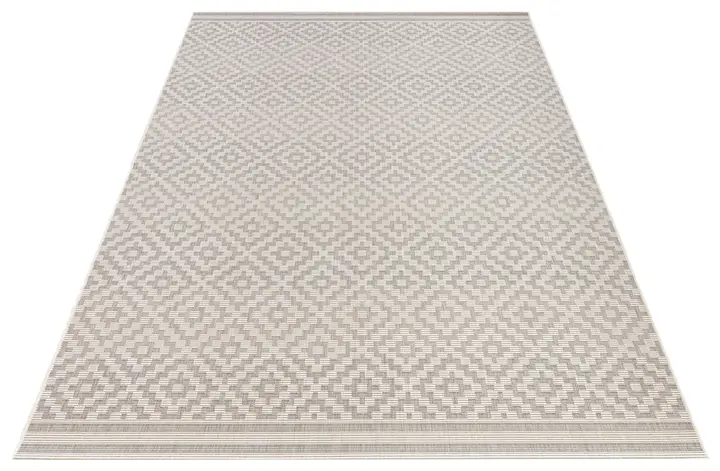 Hanse Home Meadow In- & Outdoorteppich Raute Grau Creme