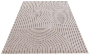 Elle Decoration New York Kurzflorteppich in Hoch-Tief Effekt Panglao Creme Beige
