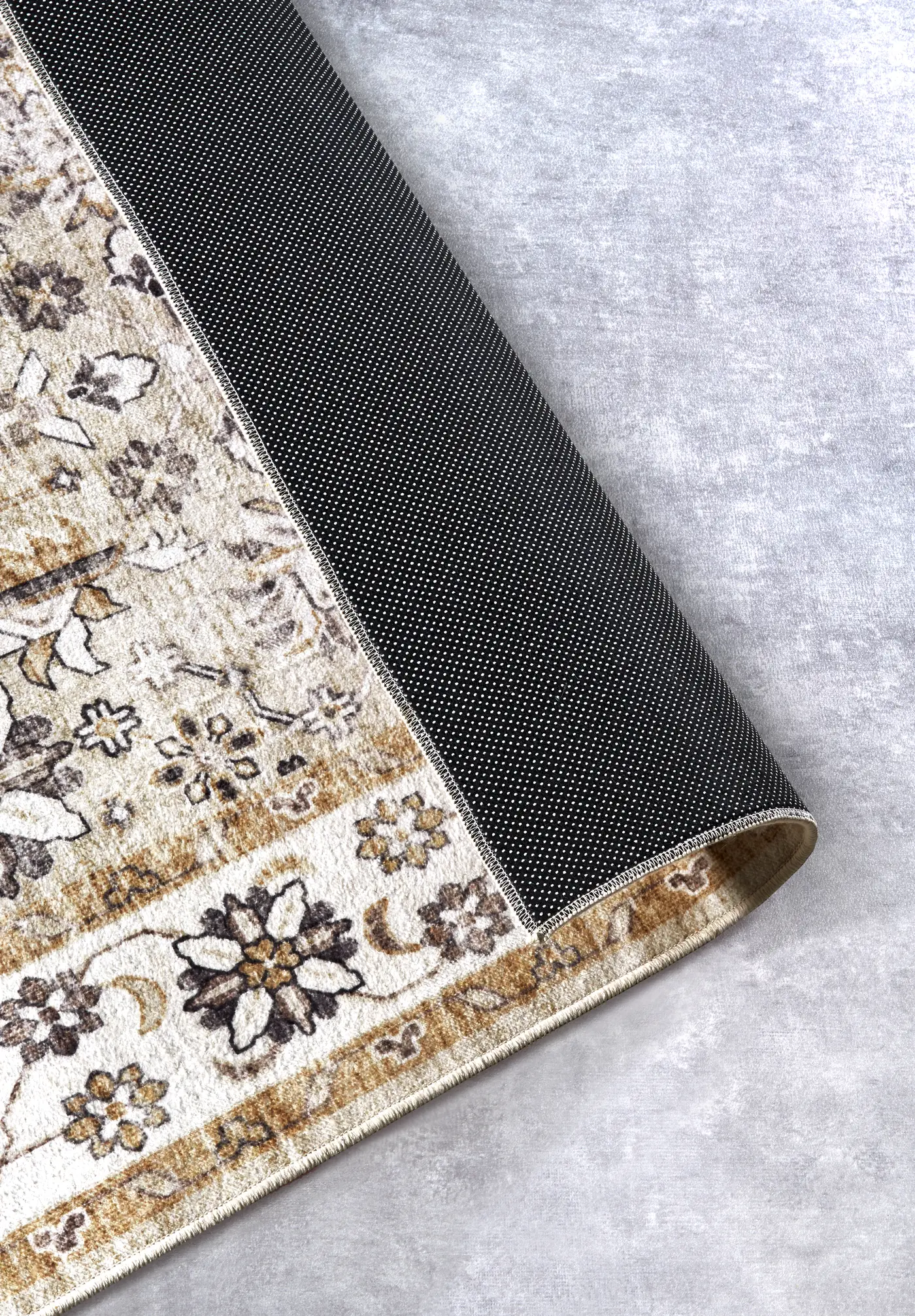 ELLE Decoration Imagination Kurzflor Teppich Saveh Creme Gold – Ansicht 3