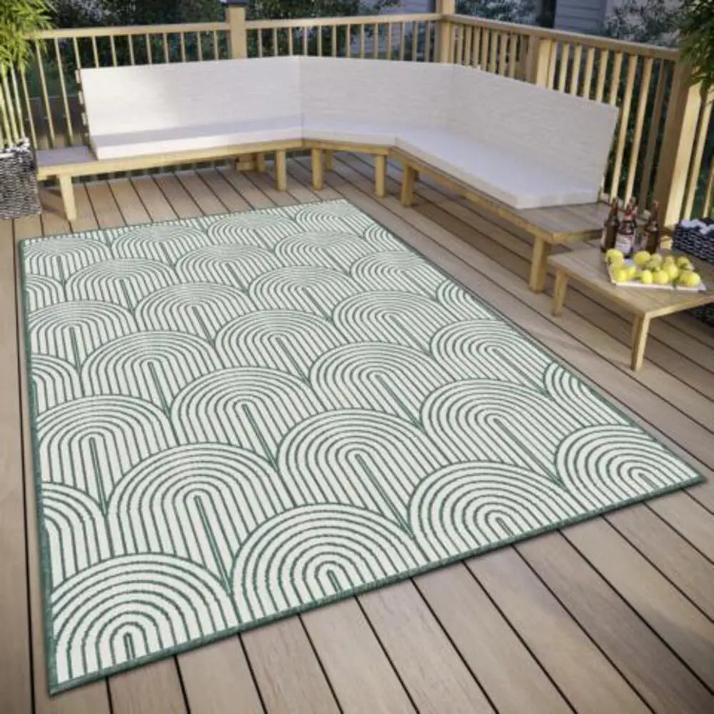Hanse Home Flachgewebe In- und Outdoor Wendeteppich Pangli Grün – Ansicht 2