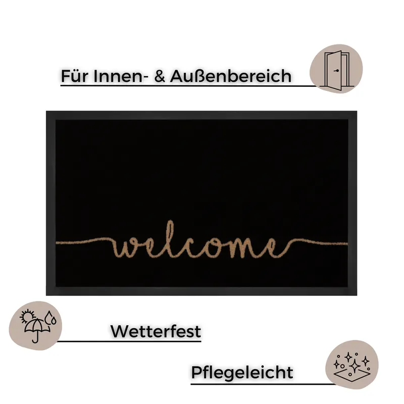 Hanse Home Printy Fußmatte Cozy Welcome Anthrazit Creme