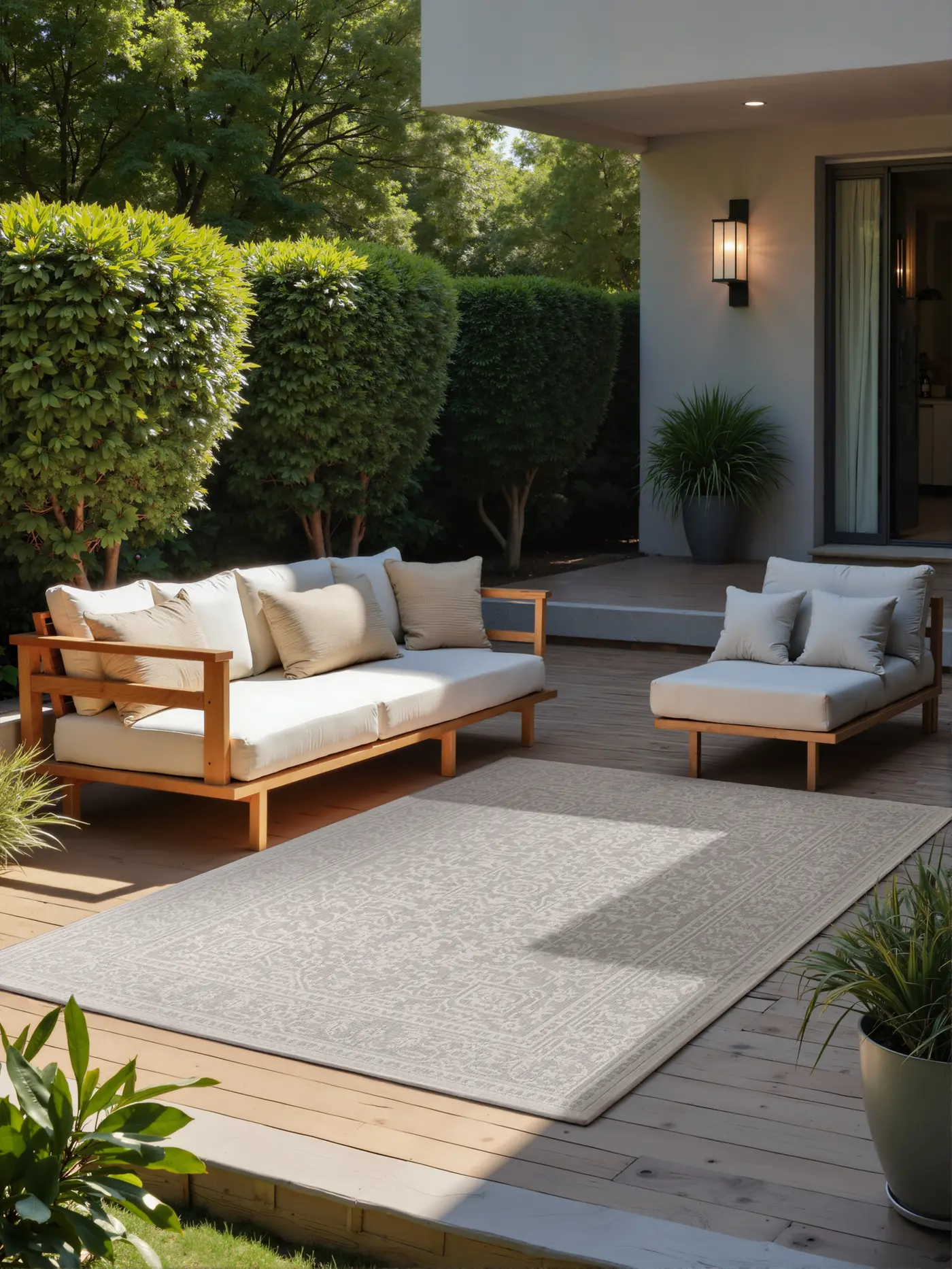 Hanse Home Duet In- & Outdoor Wendeteppich Kona Weiß Grau – Ansicht 2