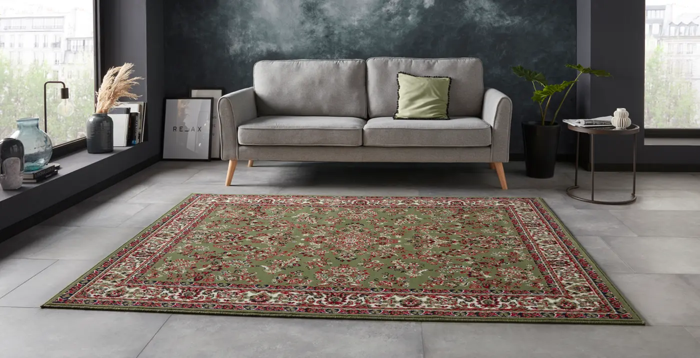 Hanse Home 005 Kurzflor Teppich Design Grün – Ansicht 2