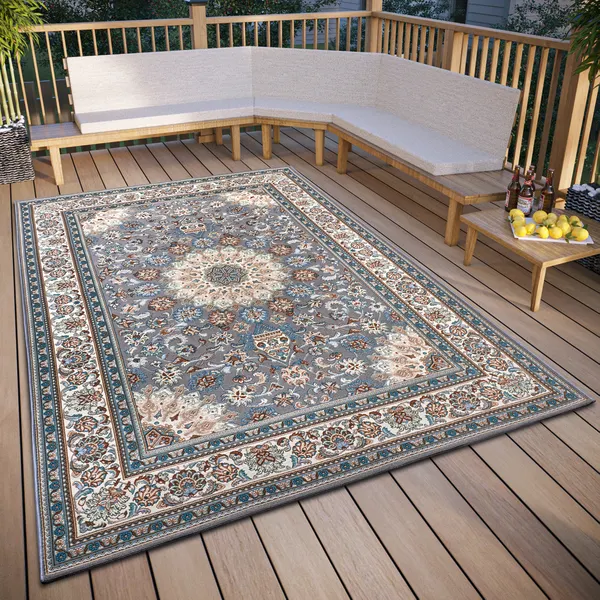 Hanse Home In- & Outdoor Teppich Kadi Grau Creme