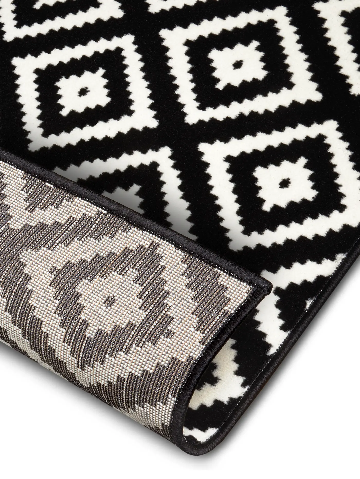 Hanse Home Hamla Designteppich Diamond Schwarz Creme – Ansicht 3