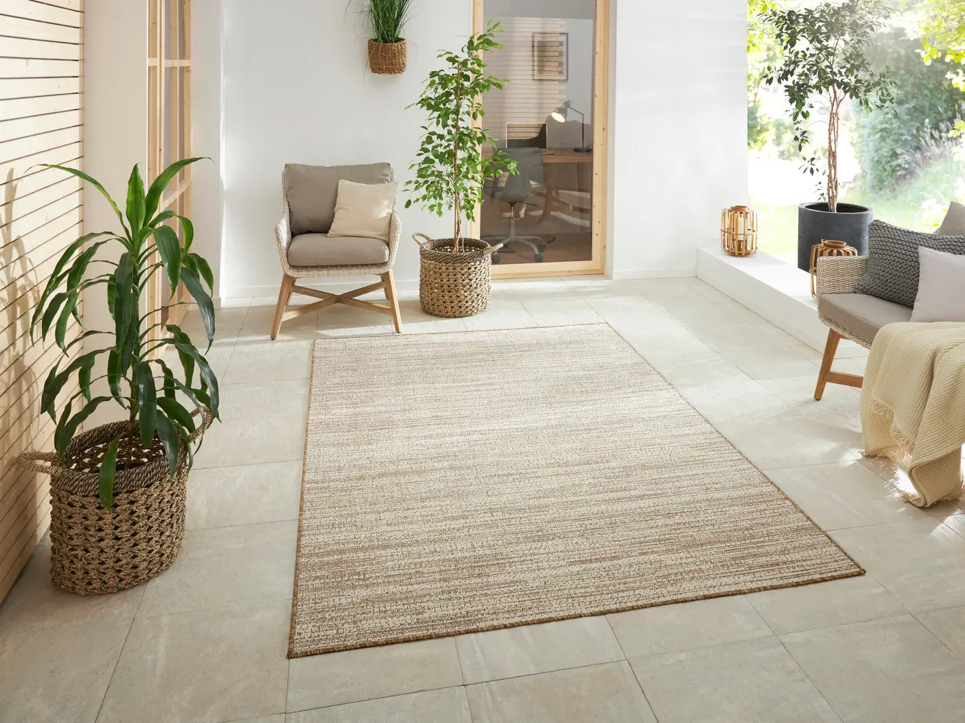 Elle Decoration Gemini In- & Outdoor Wendeteppich Mèlange Linen – Ansicht 2