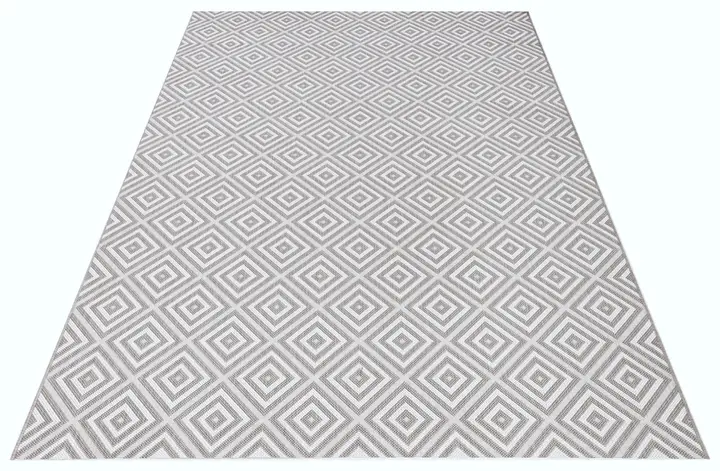 Hanse Home Meadow In- & Outdoorteppich Karo Grau