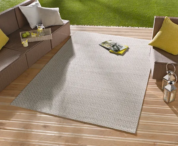 Hanse Home Meadow In- & Outdoorteppich Coin Grau