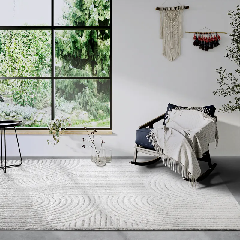 Elle Decoration Gallery Hochflor Teppich Chappe Cremeweiß