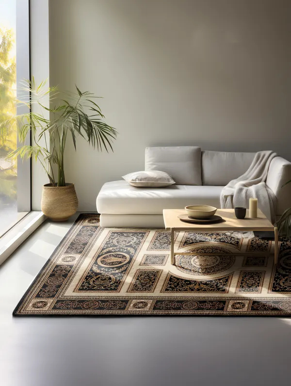 Hanse Startseite Herat Orient Teppich Guzara Schwarz Creme