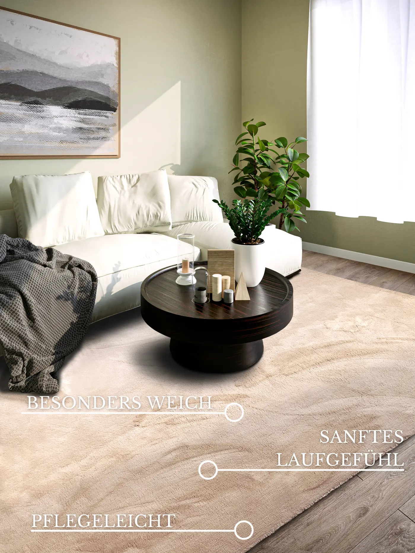 Villeroy & Boch 1899 Hochflor Teppich Leon Creme – Ansicht 3
