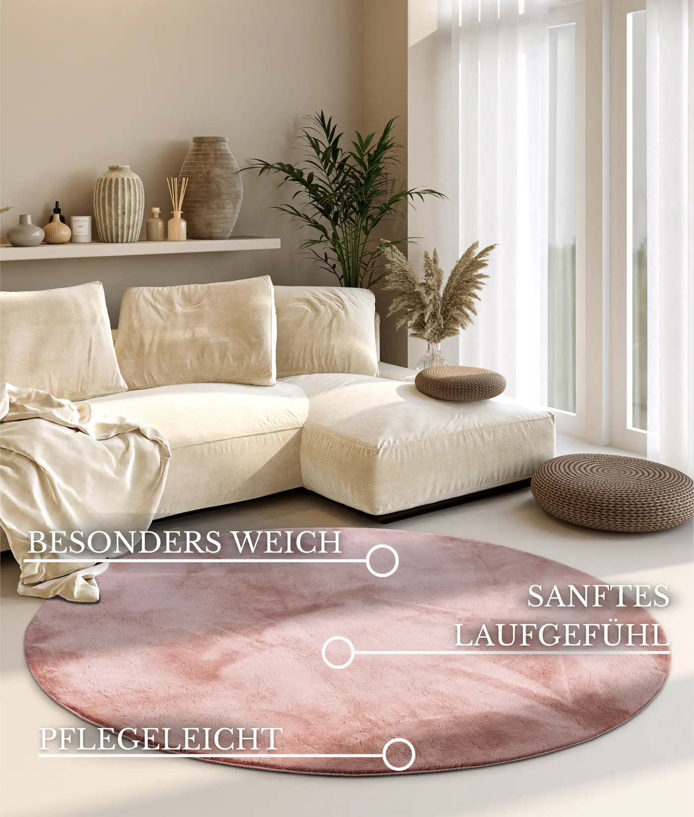 Villeroy & Boch 1899 Hochflor Teppich Leon Altrosa – Ansicht 3