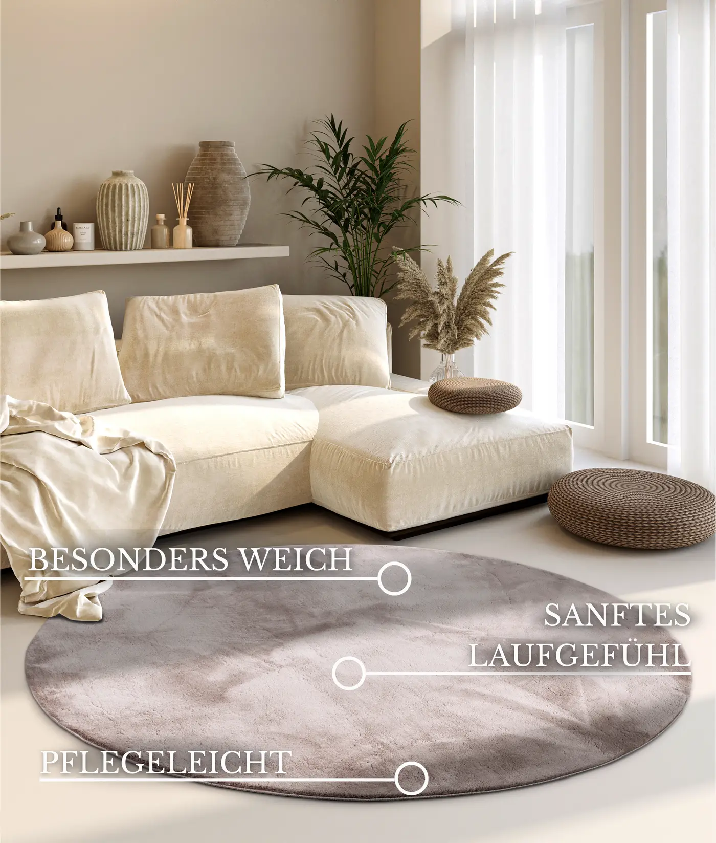 Villeroy & Boch 1899 Hochflor Teppich Leon Hellgrau – Ansicht 3