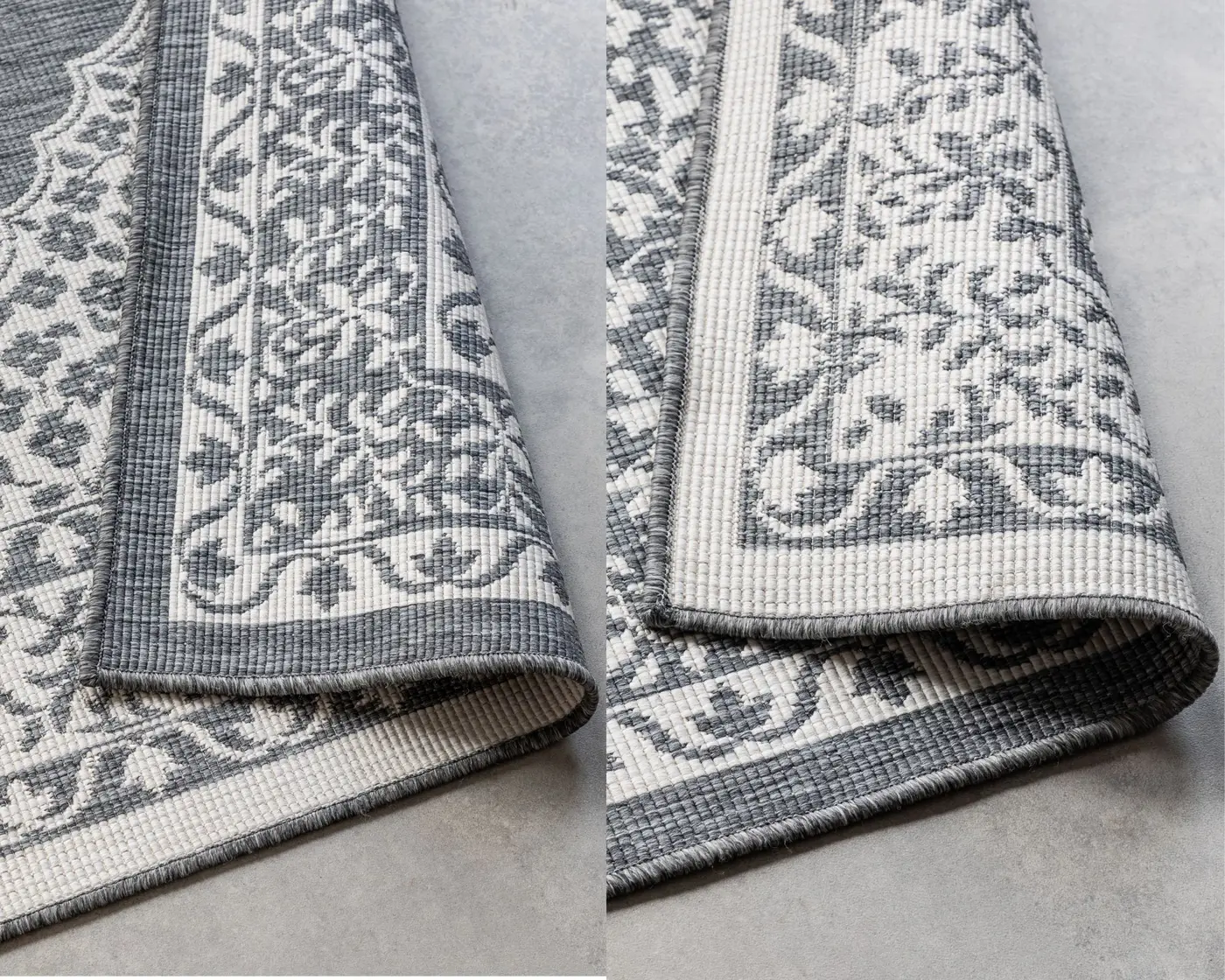 Elle Decoration Gemini In- und Outdoor Wendeteppich Meekly Silber – Ansicht 3