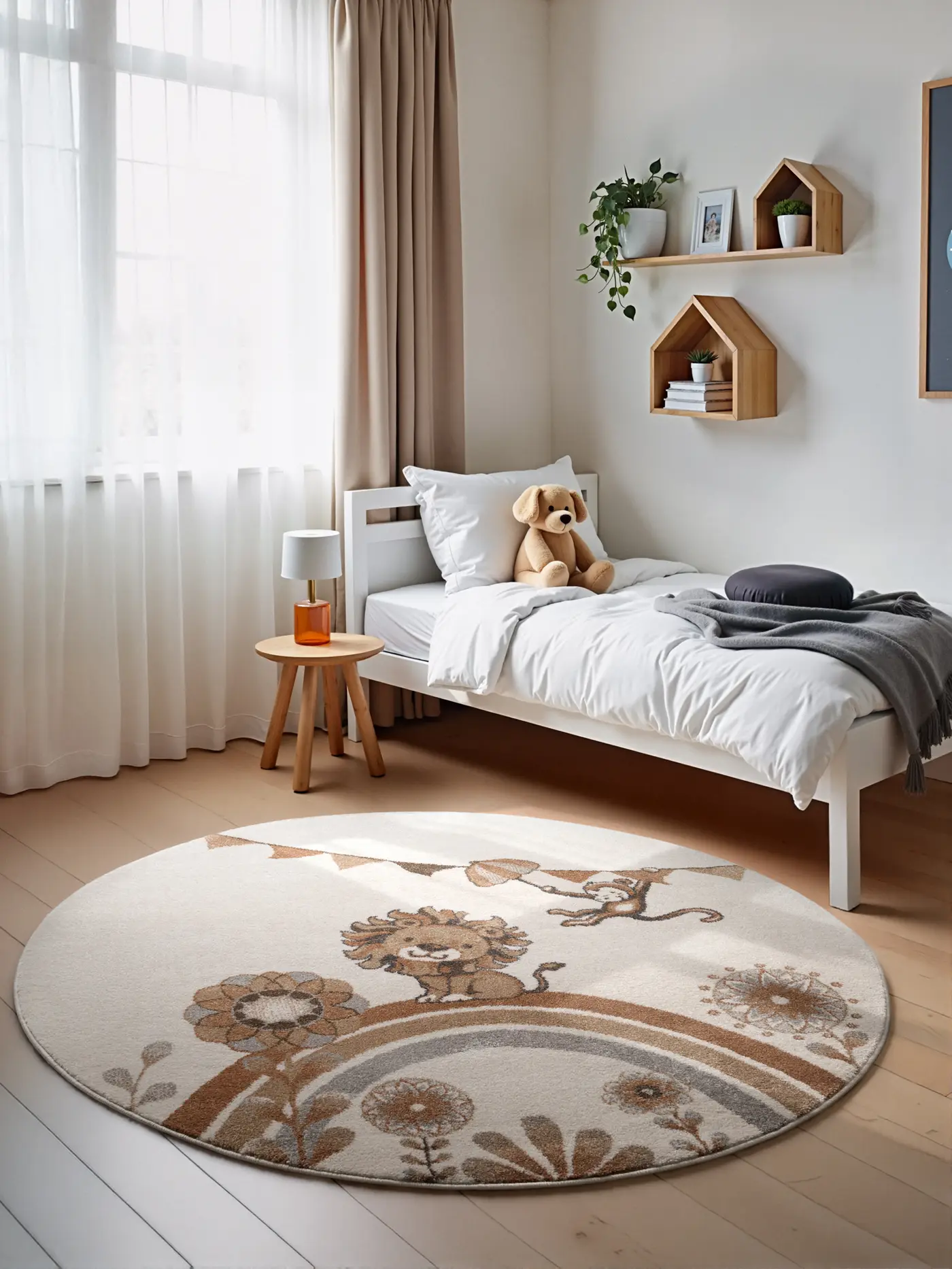 Villeroy & Boch Boho Kids Kinderteppich Rund Roar like a Lion Creme Mulitfarben – Ansicht 2