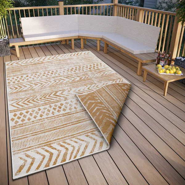 Hanse Home In- und Outdoor Wendeteppich Biri Ocker