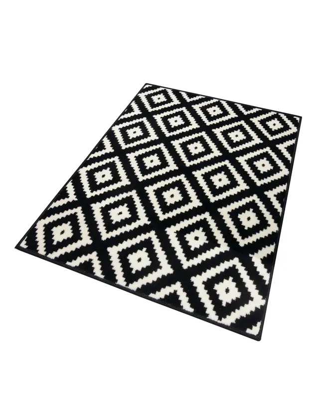 Hanse Home Hamla Designteppich Diamond Schwarz Creme