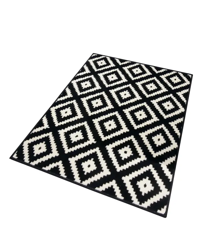 Hanse Home Hamla Designteppich Diamond Schwarz Creme