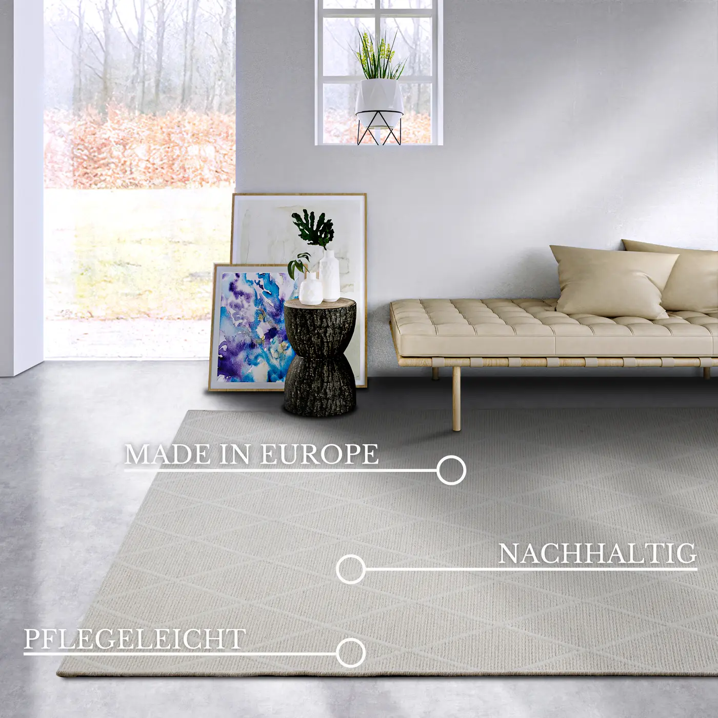 Villeroy & Boch 1843 Wollteppich Maria Natur Creme – Ansicht 3