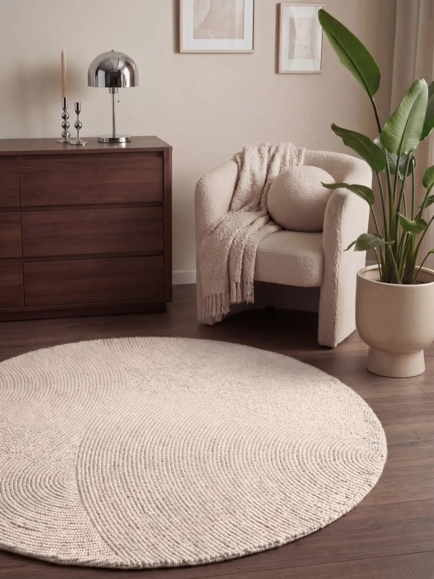 Hanse Home Calmio Wollteppich Calmio Natur Weiß – Ansicht 2