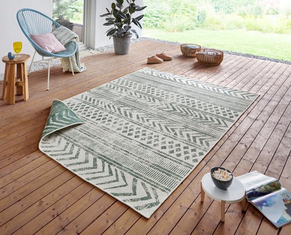 Hanse Home Twin Supreme In- & Outdoor Wendeteppich Biri Grün Creme