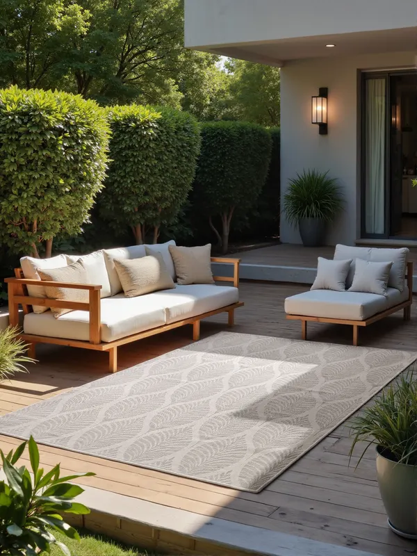 Hanse Home Duet In- & Outdoor Wendeteppich Liora Weiß Grau