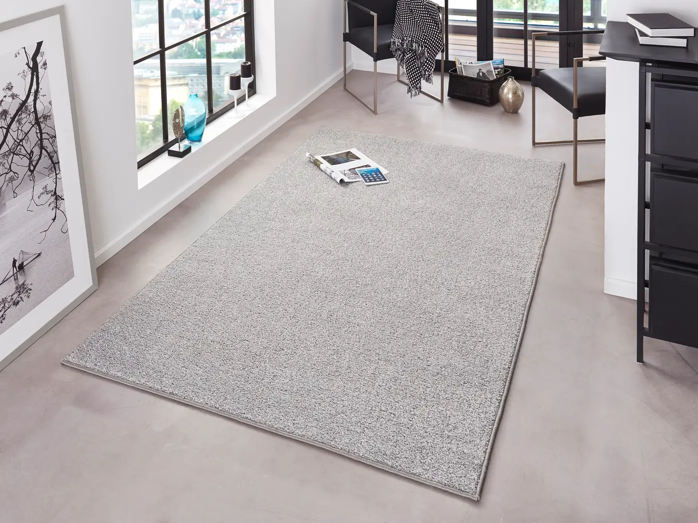 Hanse Home Pure Kurzflor Teppich Pure Grau – Ansicht 2