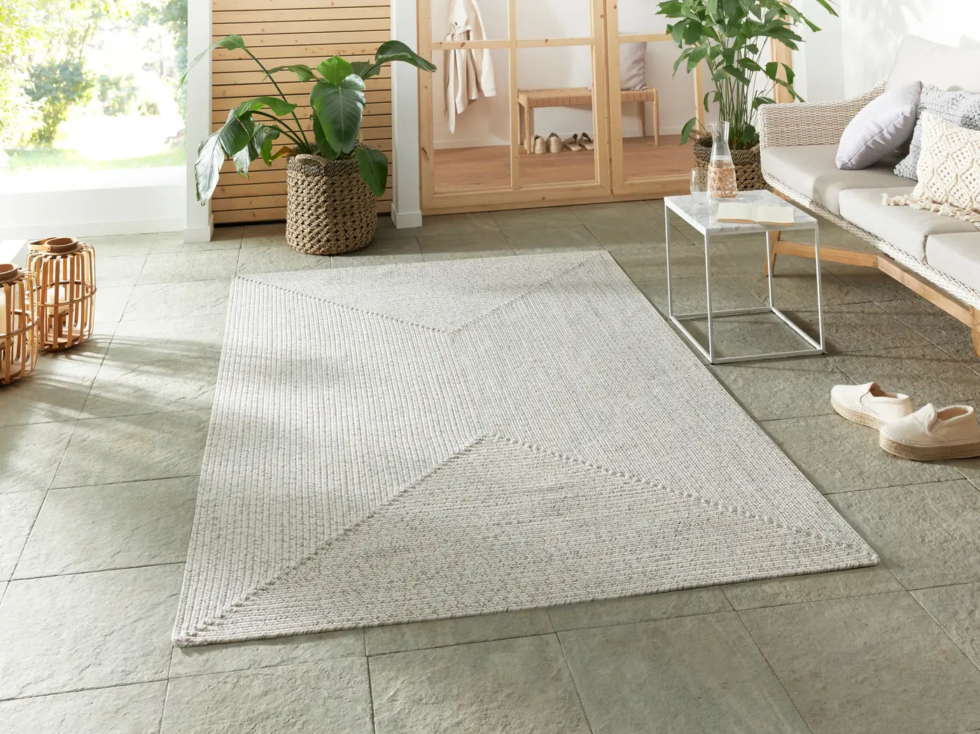 Hanse Home Braided In- & Outdoorteppich Trenzado Hell Mélange – Ansicht 2