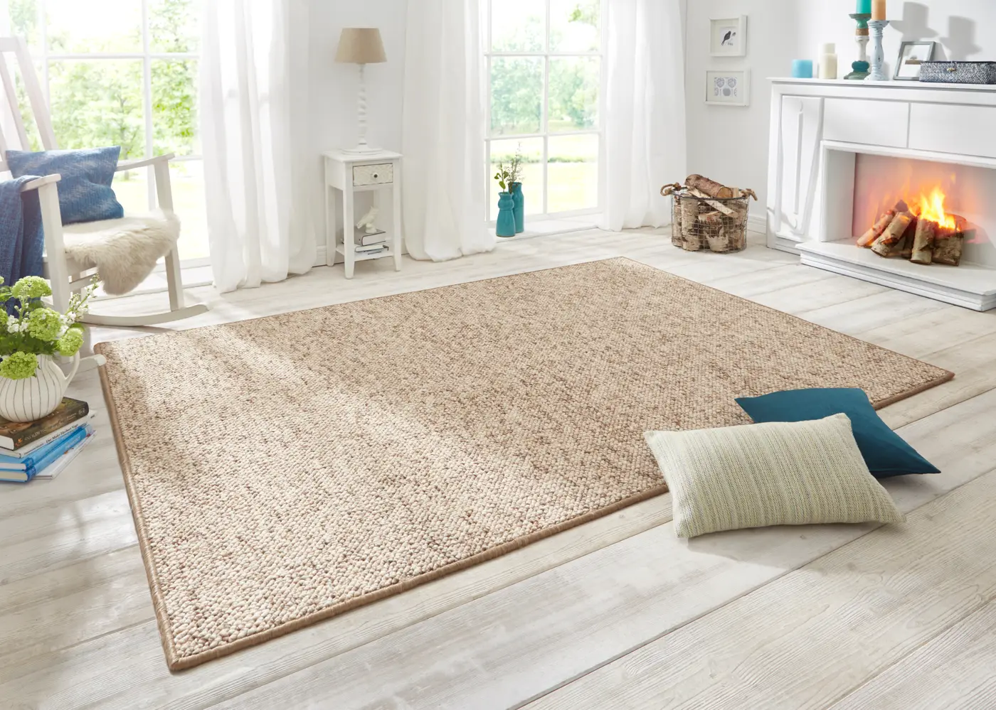 Hanse Home Wolly Woll-Optik Teppich Wolly Beige Braun – Ansicht 2