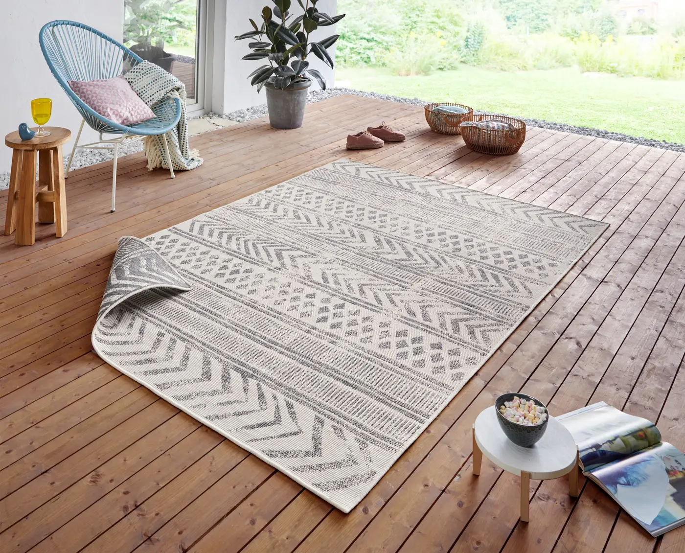Hanse Home Twin Supreme In- & Outdoor Wendeteppich Biri Grau Creme – Ansicht 2