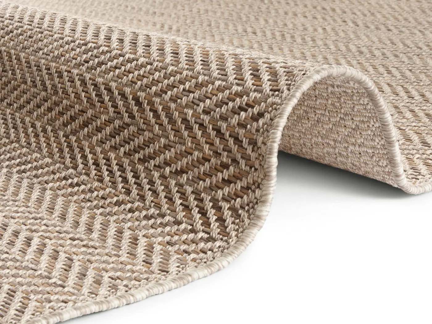 Elle Decoration Brave In- & Outdoor Teppich Caen Natur Braun – Ansicht 3