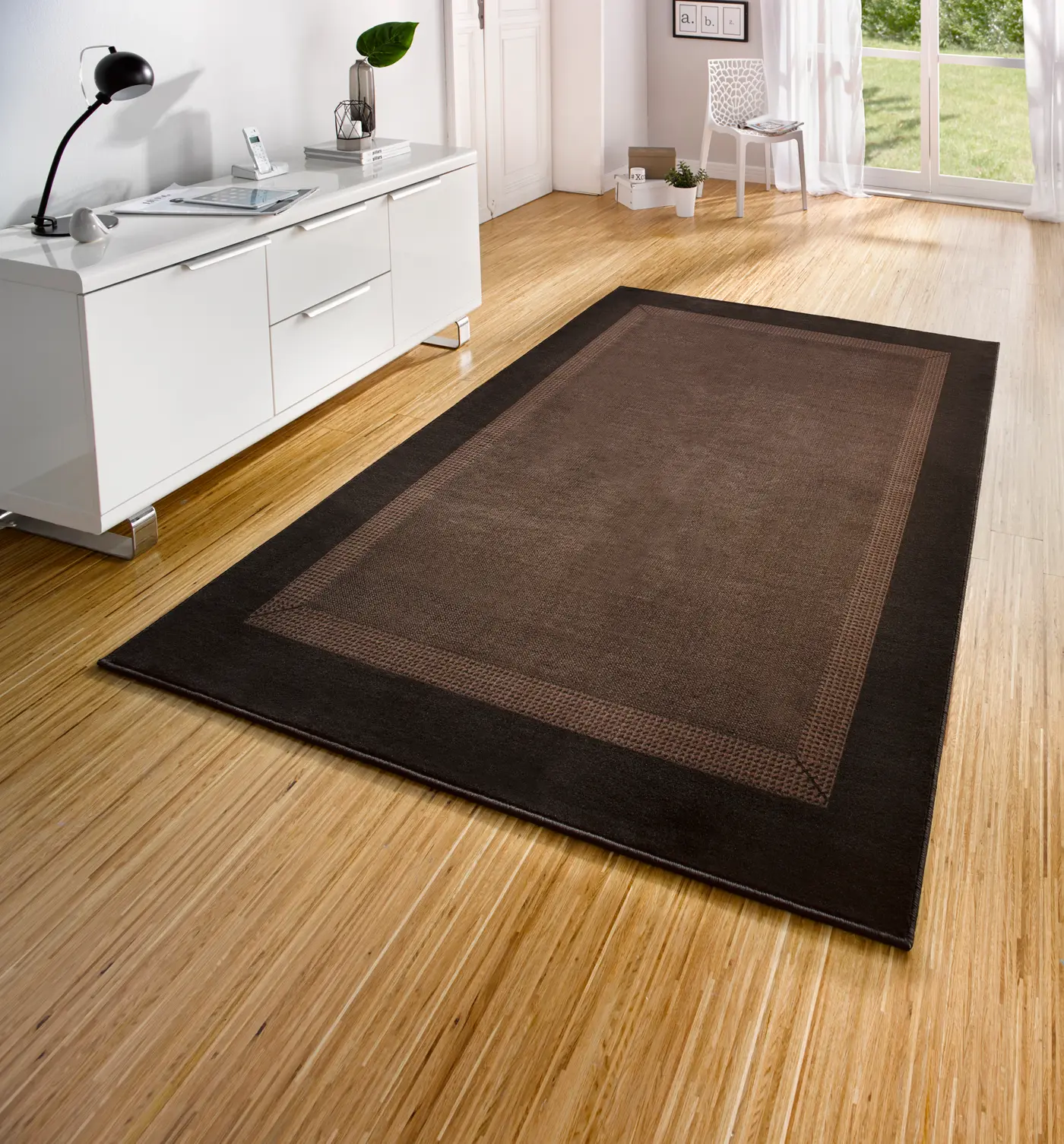 Hanse Home Basic Designteppich Band Braun – Ansicht 2