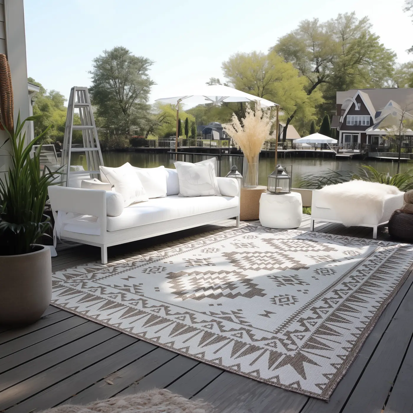 Elle Decoration Gemini In- und Outdoor Wendeteppich Dynamic Linen – Ansicht 2